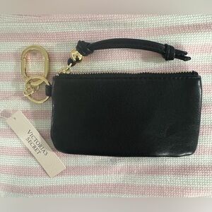 Victoria's Secret Black Pouch with Gold Keychain